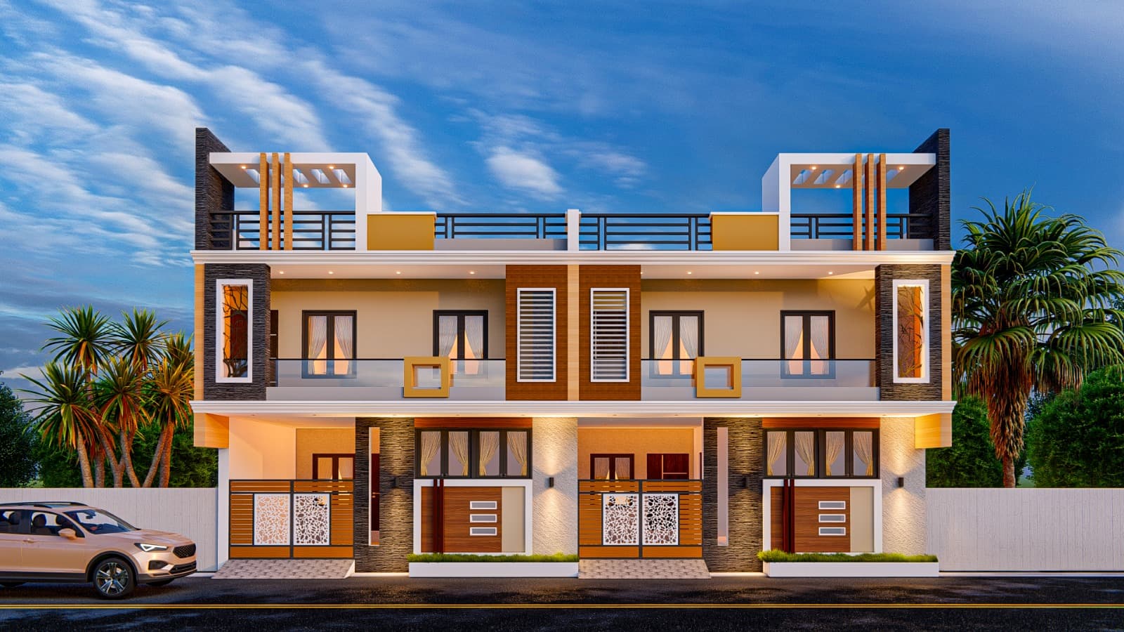 Contemporary Minimalist Villa Frontage