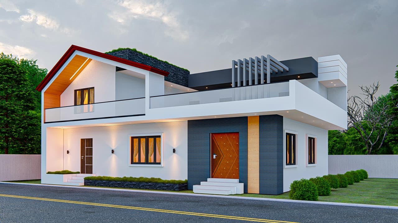 Designer Residence with Wood Accents