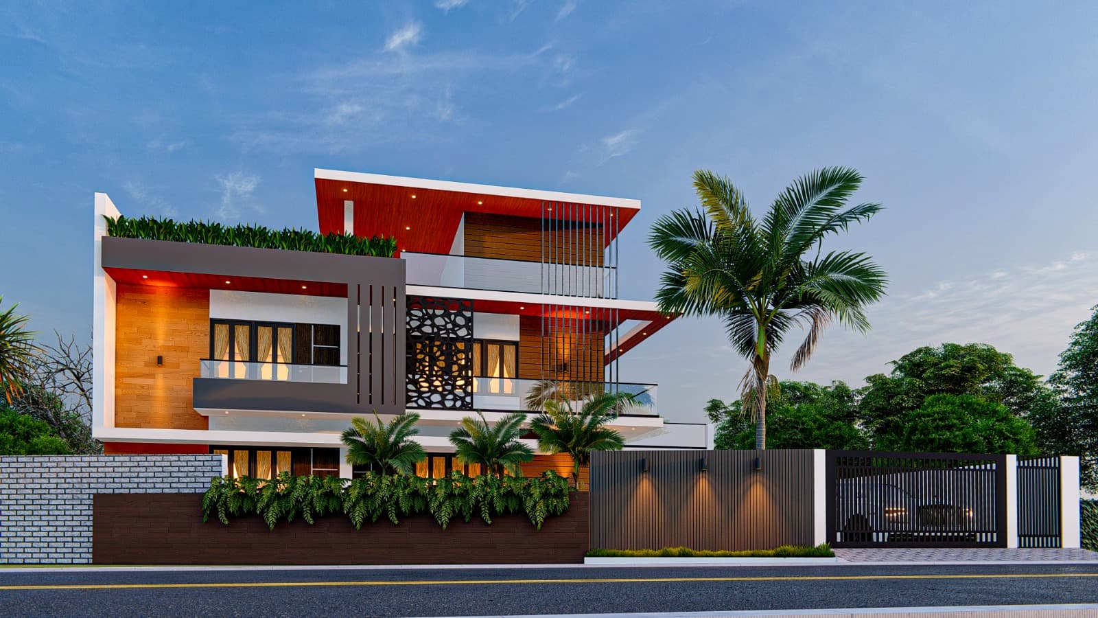 Luxury Residential Front Elevation